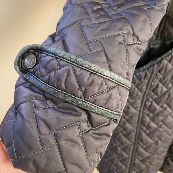 Cole Haan jacket quilted belted grey zip up women Medium - Picture 13 of 13